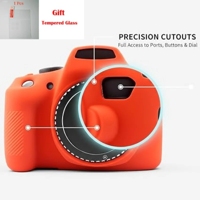 Мягкий чехол для камеры, силиконовый чехол для Canon EOS 1300D 1500D 2000D, защитный чехол для камеры + 1 шт. в подарок защитная пленка.