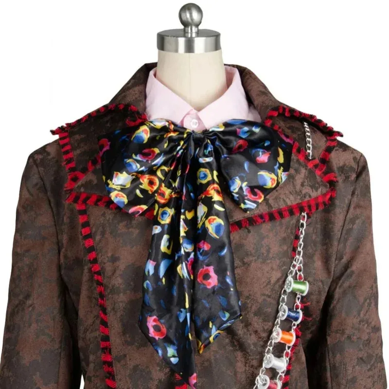 DY20 أليس فيلم في بلاد العجائب جوني ديب جنون تأثيري حتر زي سترة السراويل التعادل دعوى 225FM7BT هالوين أزياء تنكرية