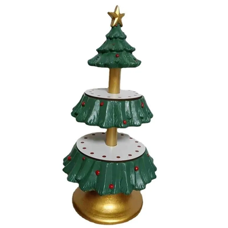 Christmas Tree Fruit Snack Rack Fruit Plate Bowl Rack Dessert Table Divider Festive Resin Decorations