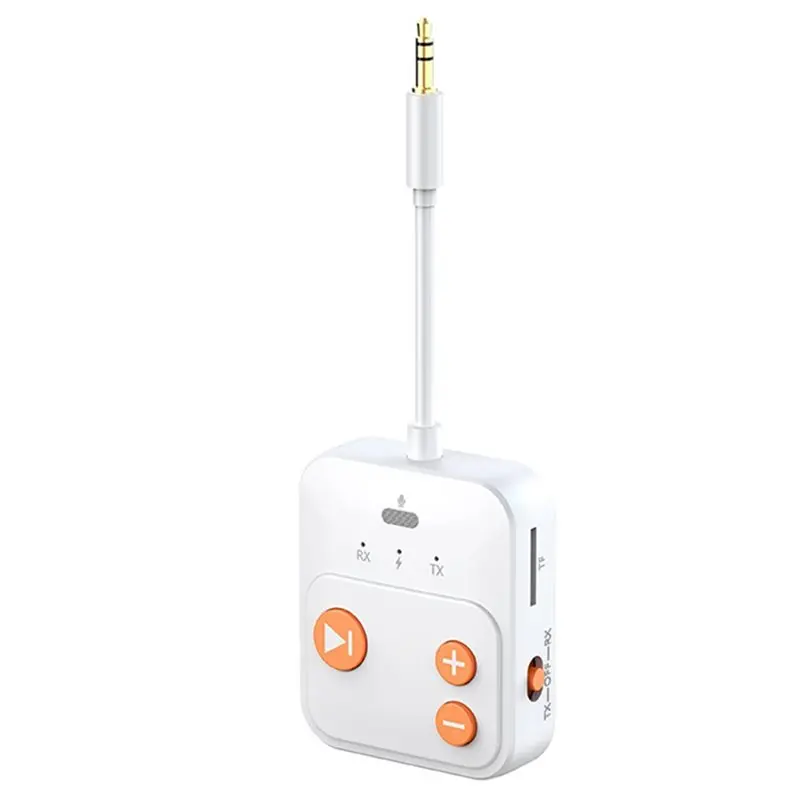 B03B-TF Card Reader Wireless Audio Receiver Bluetooth 6.0 Adapter 3.5Mm AUX Dual Device Adapter For TV Car Speakers Switch