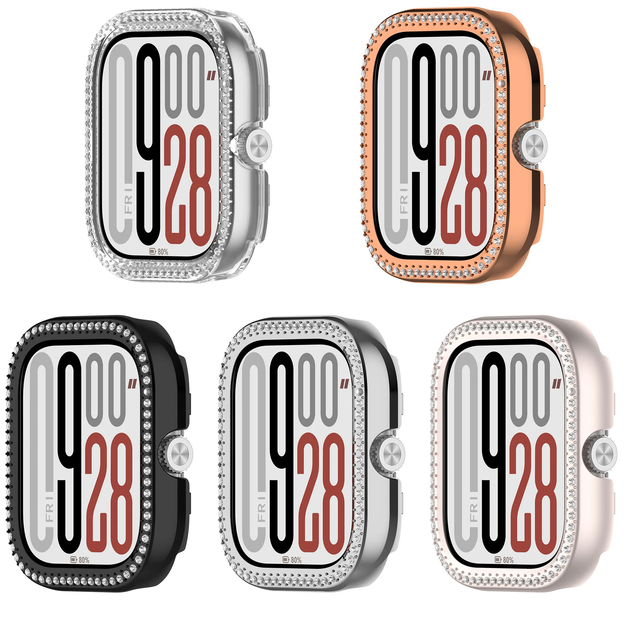 Bling PC Hollow Case Cover for Redmi Watch 5 5eSIM Smart Watch Diamond Crystal Bumper Protector Shell for Redmi Watch4Accessorie