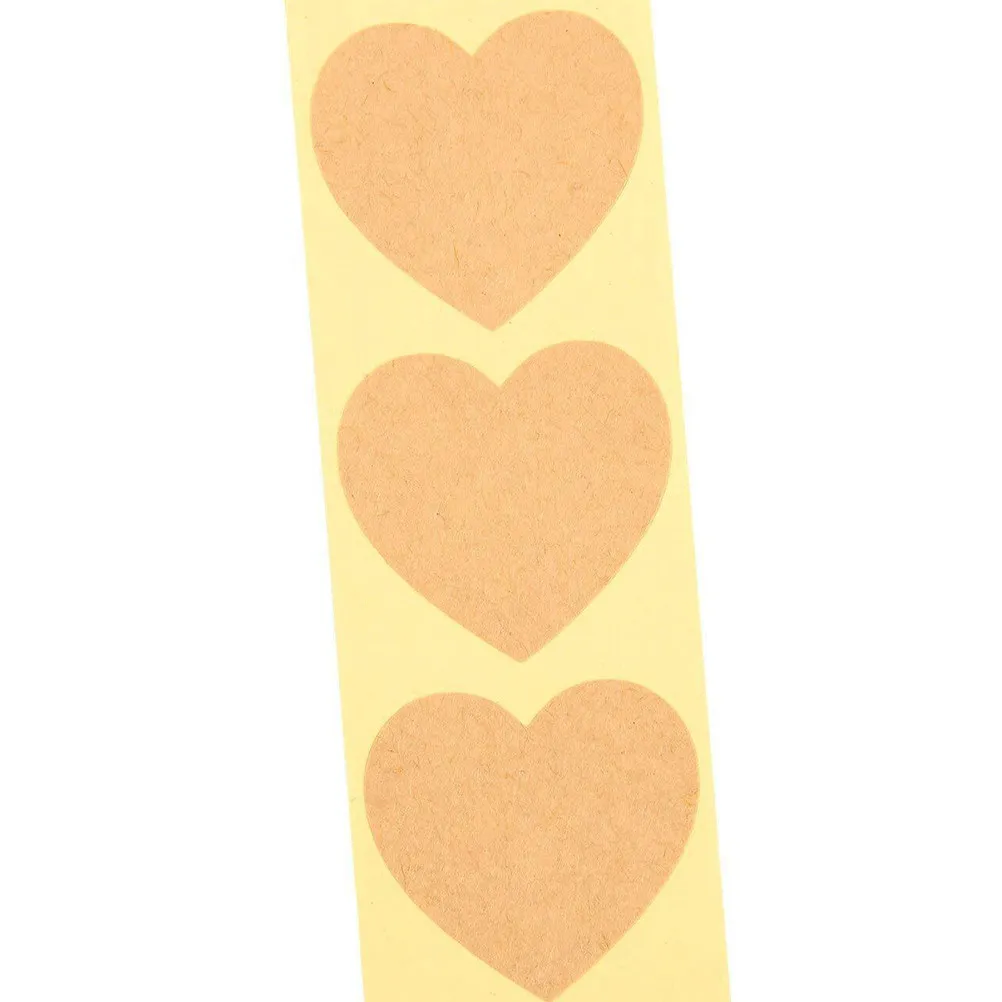 2 Rolls Heart Shape Stickers Self-Adhesive Easy Tear Romantic Design Candy Biscuit Bag Labels DIY Gift Packing Wrapping Stickers