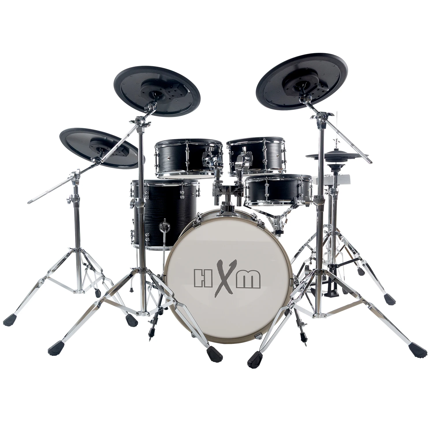 Black Wood Color Professional Electric Drum Set 9-Piece Electronic Drum Acoustic Feel Factory Direct Sales