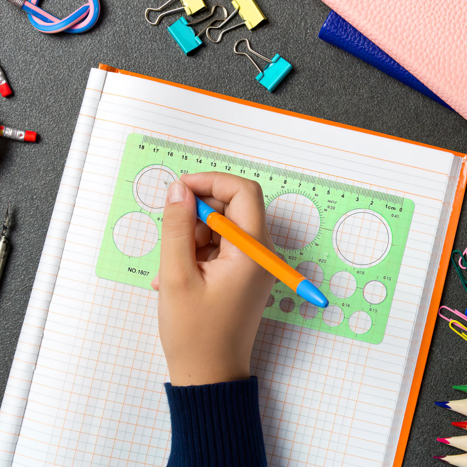 3Pcs Drawing Templates Set Multi-Design Geometric Rulers for School Office Student Supplies Architecture Drafting Tools