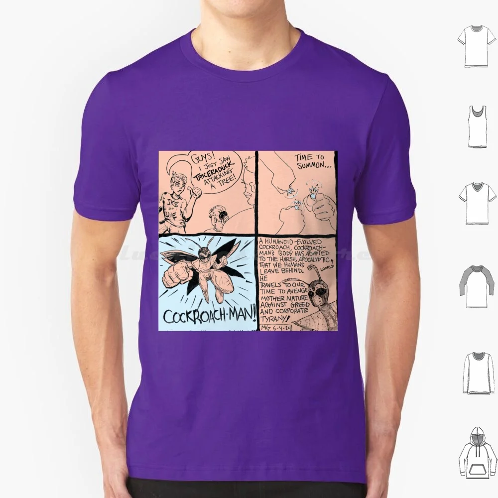 Cockroachman 1 T Shirt Men Women Kids 6xl Pink Blue Comic Humor Superhero Bug Cockroach Adventure Fun