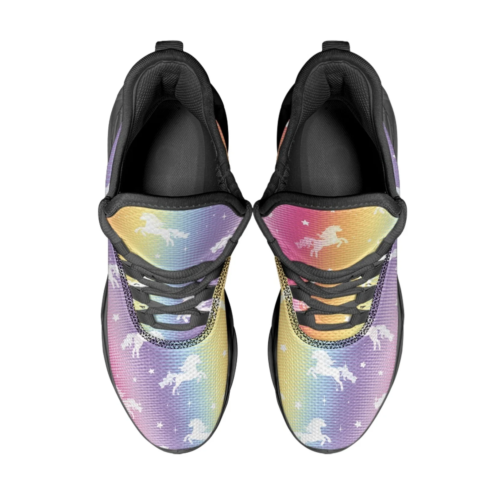 PENSTROLL Lightweight Men's Running Shoes Breathable Athletic Shoes for Walking Mens Rainbow Horse
