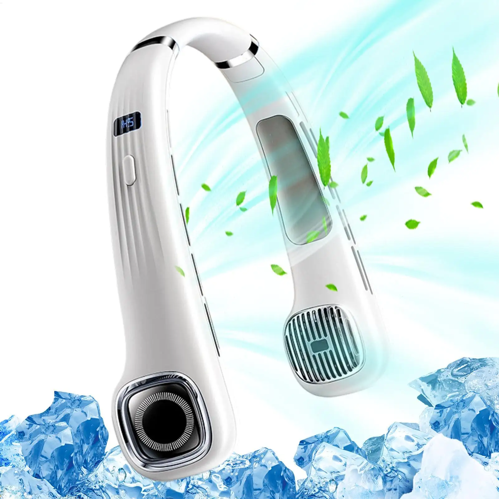 Hanging Neck Fan Portable USB Rechargeable Bladeless Cooling Fan  Quiet Wearable Fan Lazy Person Mini Hanging Neck Small Fan