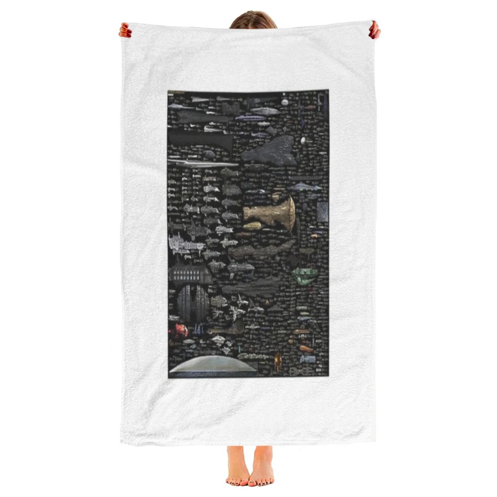 Size comparison of Sci-fi spaceships Beach Towel  Poncho Bathing Towels Cover-ups Quick Dry Sand Free Yoga Spa Gym Pool