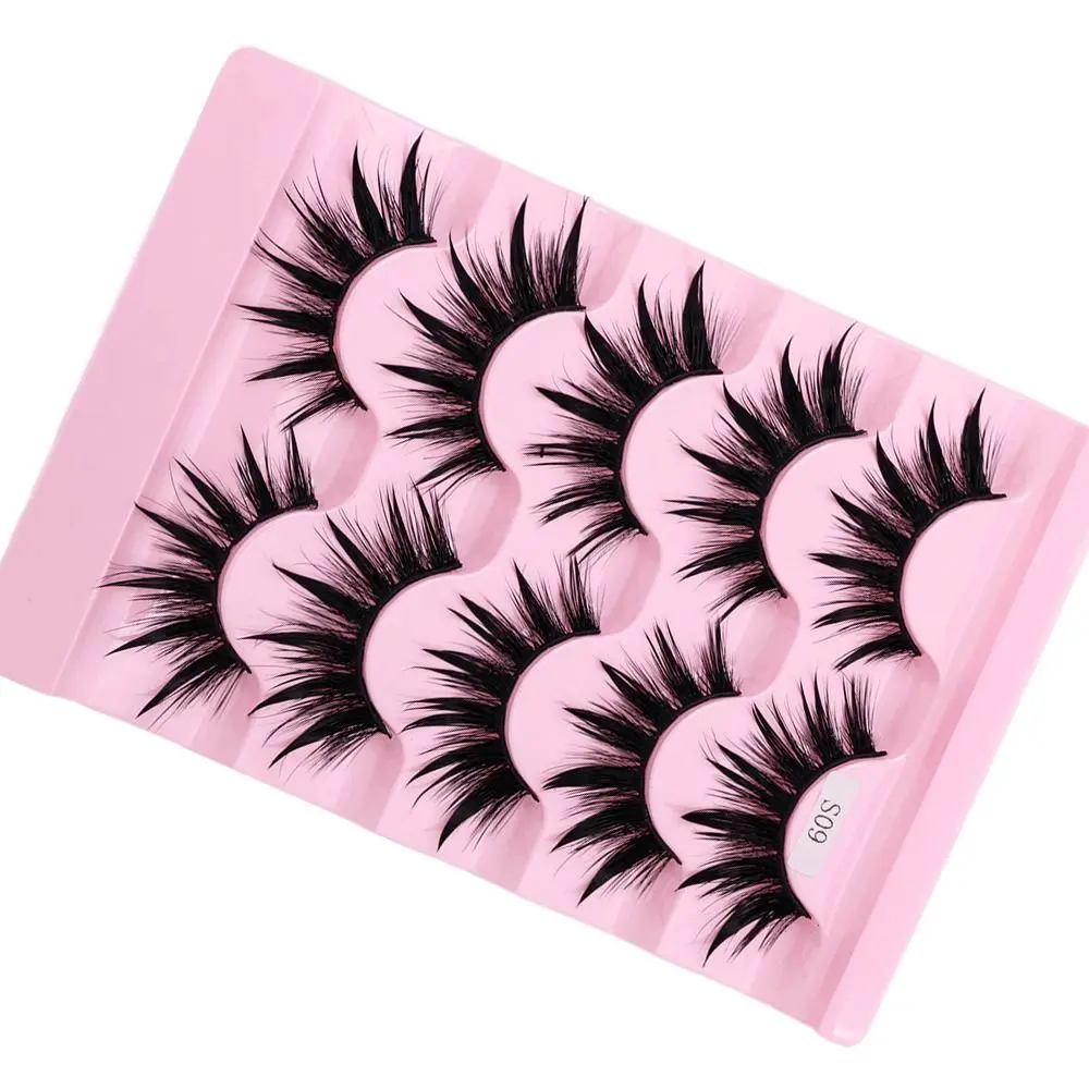 Reusable Handmade Craft Extension Thick Long Thai Wet Eyelashes False Eyelashes 3D Faux Mink Eyelashes Wispy Fluffy