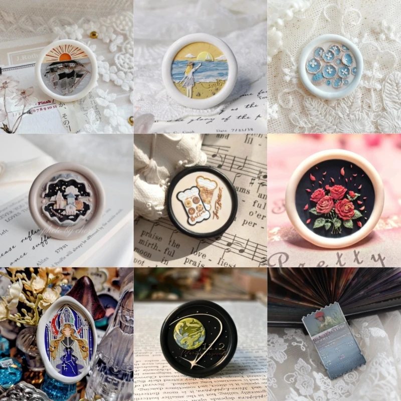 

Lacquer seal head multilayer relief rose whale charm Dream spirit finely carved street lamp Christmas stamp copper head toy