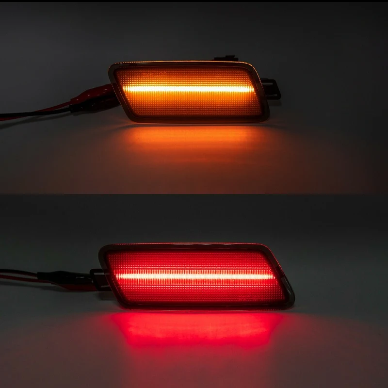 Front Rear Amber Red Led Fender Flare Side Marker Lights For Audi A7 Quattro 14-16 S7 13-18 A7 Quattro 12-18 RS7 14-18