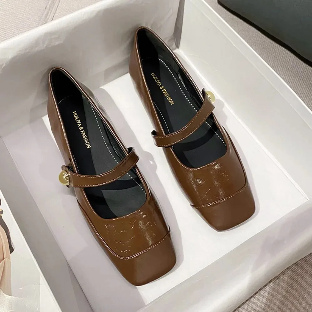 

Huiliya Туфли Marizhen на плоской подошве Одиночные туфли Женская обувь Xiaoxiangfeng Женские туфли на мягкой подошве на плоской подошве с одной кнопкой W506