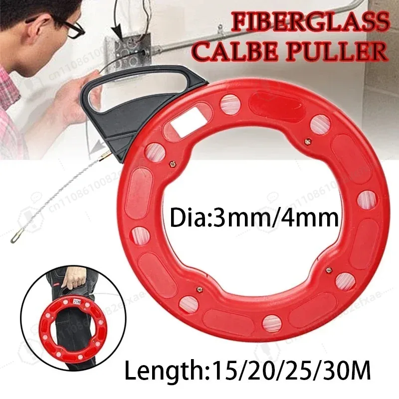 3mm/4mm Electrical Fish Tape 15M 20M 25M 30M Cable Puller Wire Threader for Conduit Ducting & Wiring Installation