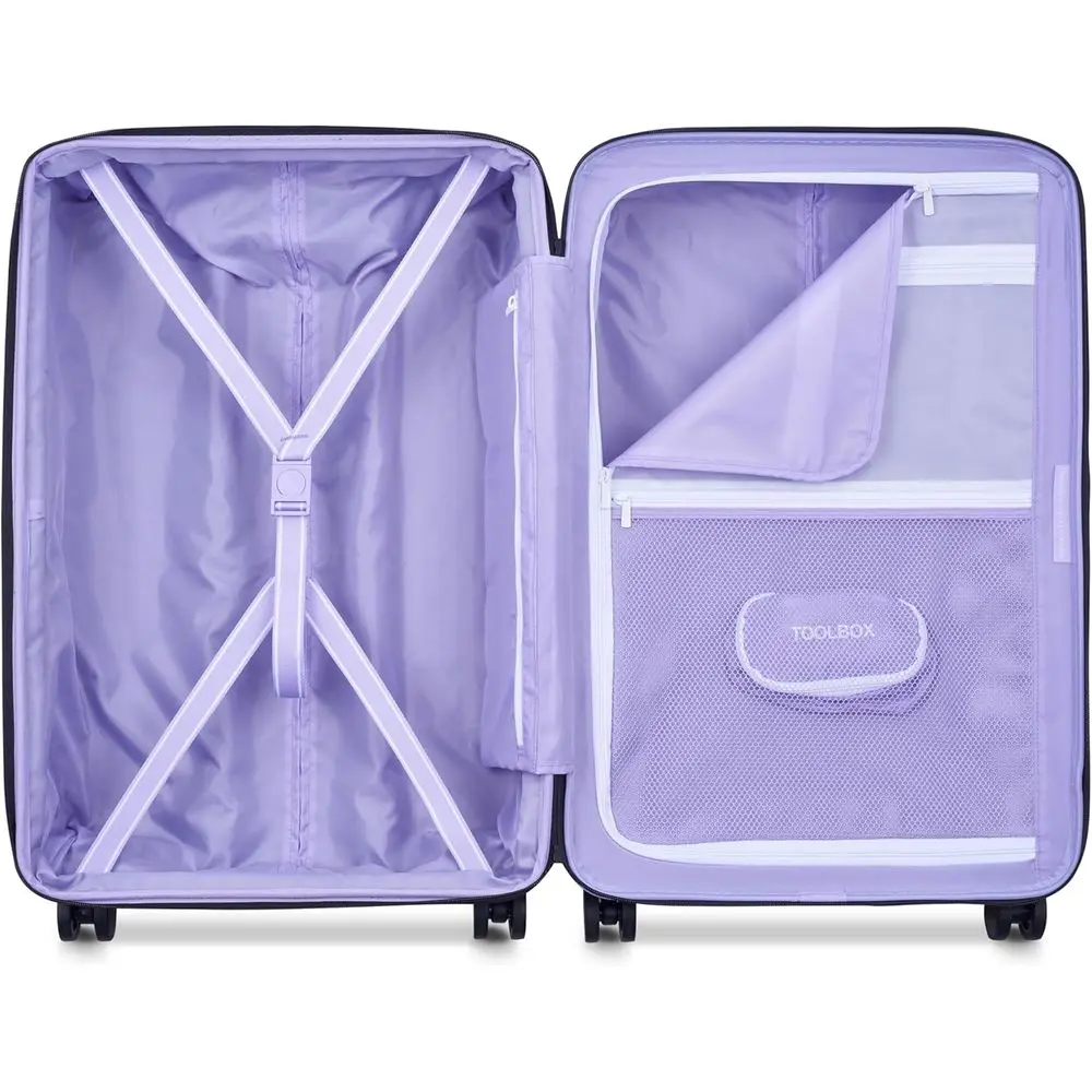 Expandable Lavender Checked Medium 24 Spinner Suitcase by Florence by Mills