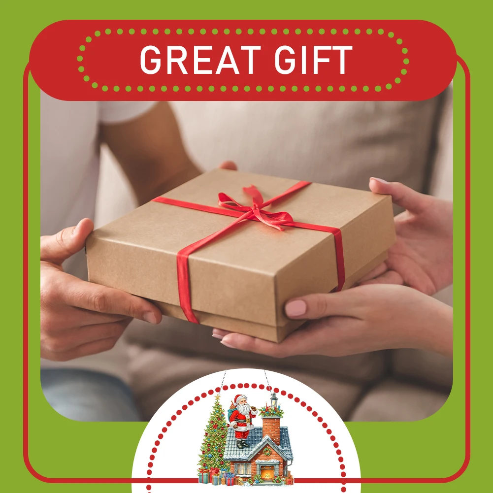 

Наборы для создания 2D плоских рождественских подвесок с алмазной мозаикой, наборы для алмазной живописи, акриловые подвески, украшения для дома и стен, поделки