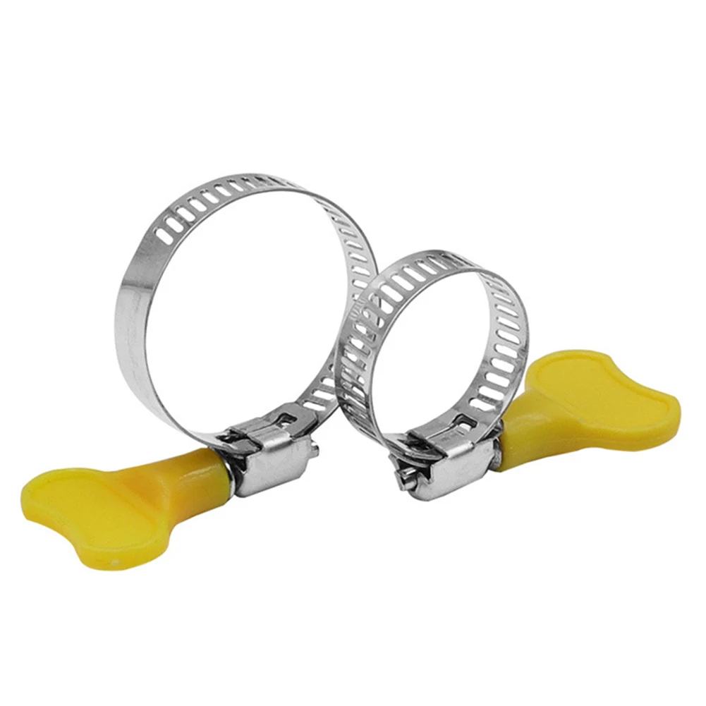 Fascetta stringitubo durevole maniglia a Clip maniglia a mano giallo 10-38mm tubi di fissaggio regolabili resistenti alla corrosione