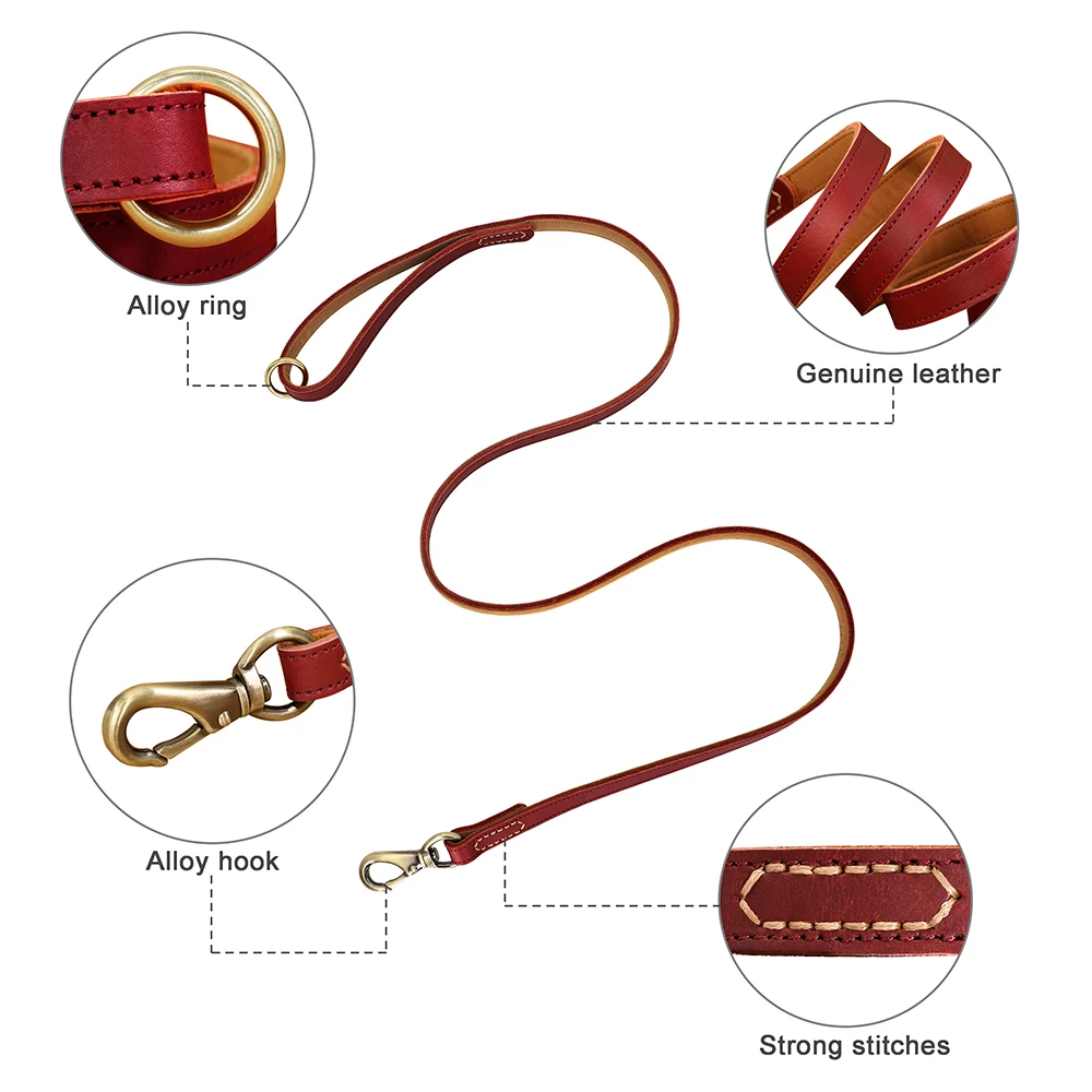Personalisierte Hundehalsband-Leine aus echtem Leder, langlebige Hundehalsbänder, Gehbleine, Seil, frei mit Gravur für kleine, mittelgroße und große Hunde – Detail 30