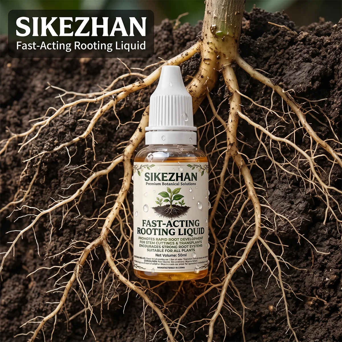 SIKEZHAN Fast Rooting Liquid Rapid Root Growth Hormone Fertilizer for Plant Propagation Cuttings Hydroponic Soil 50ml