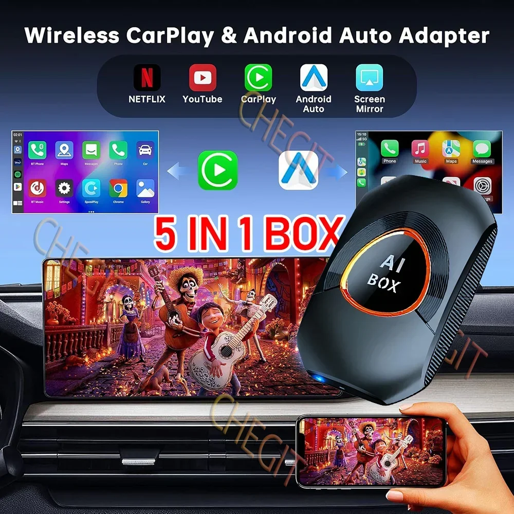 2026 NEW Carplay AI Box Android 15 Wireless Carplay Android Auto For Netflix Youtube For VW Toyota Mazda Hyundai Ford Haval
