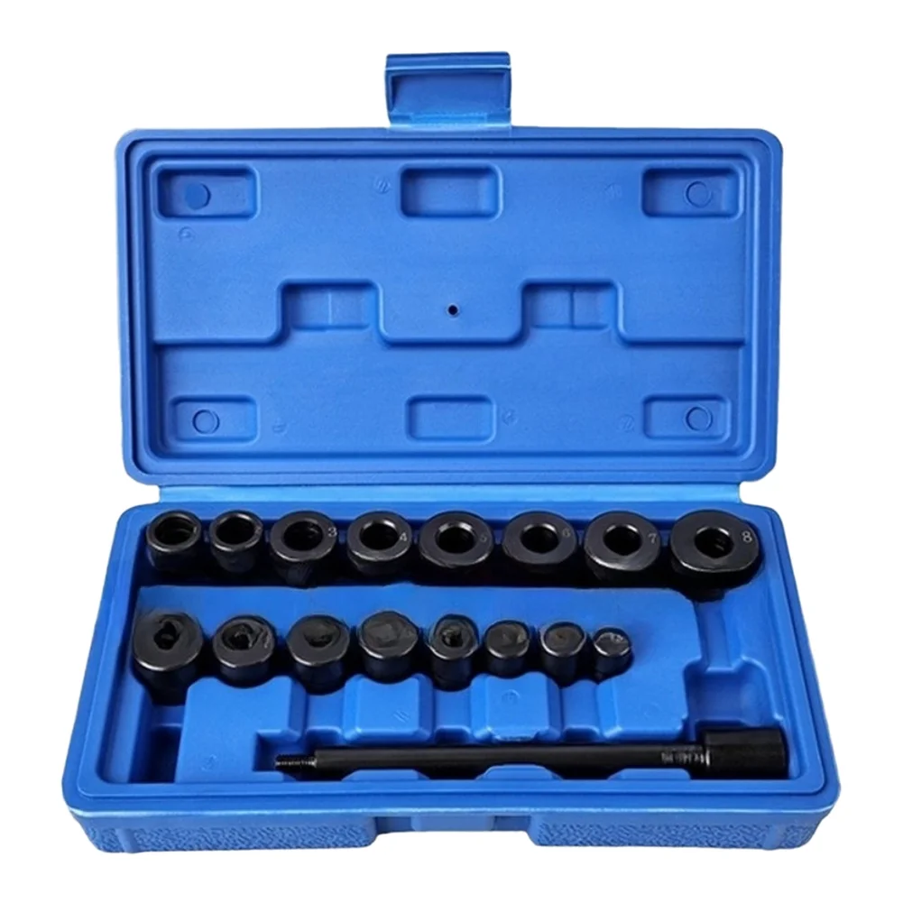 For Manual Transmission Clutch Alignment Tool Kit 17PCS for Flywheel Setup with Precise Disc Alignment and Black Oxide Coating