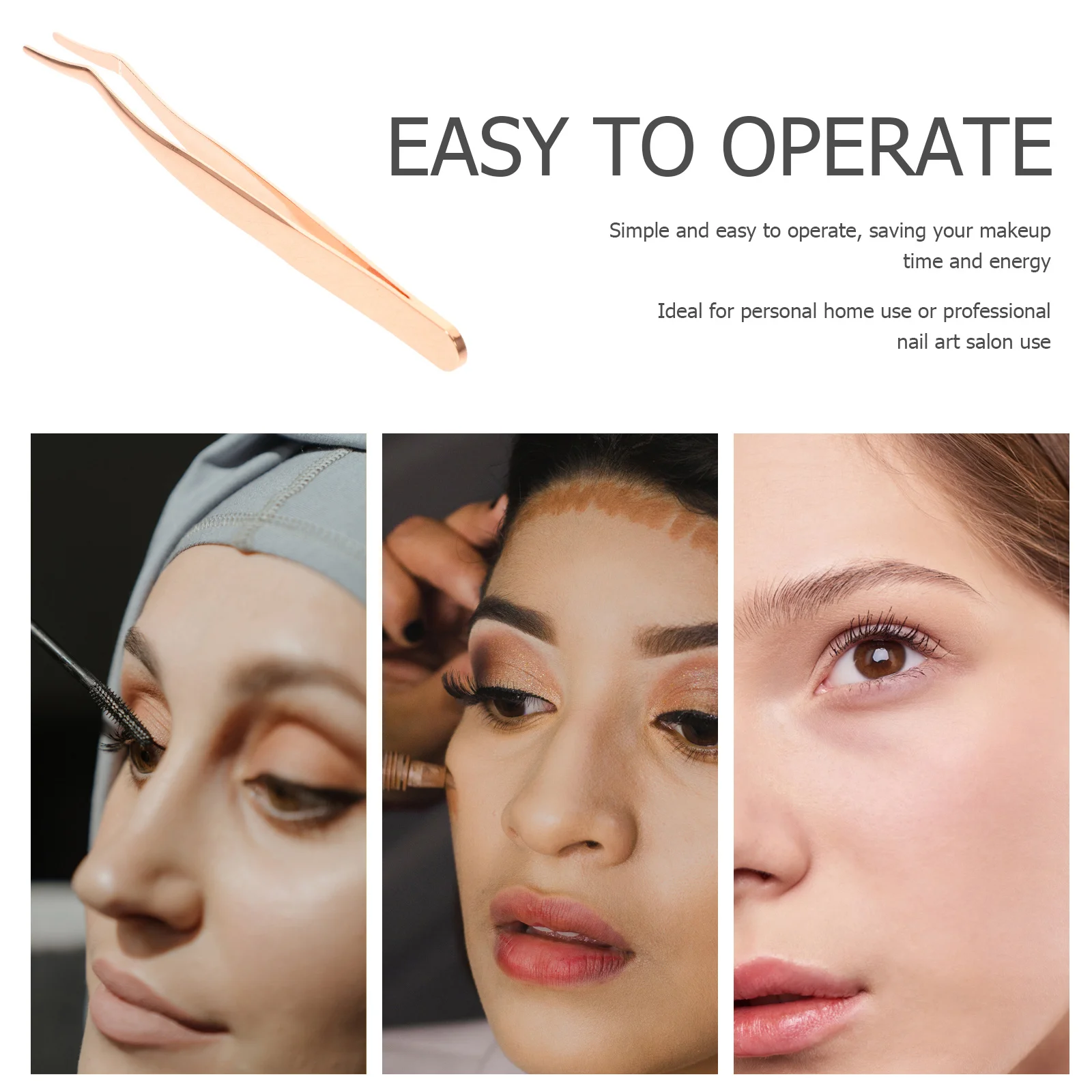 Ferramenta aplicadora de cílios postiços, ponta crescente de cauda de andorinha, pinça de precisão para aplicação de remoção de extensões de cílios