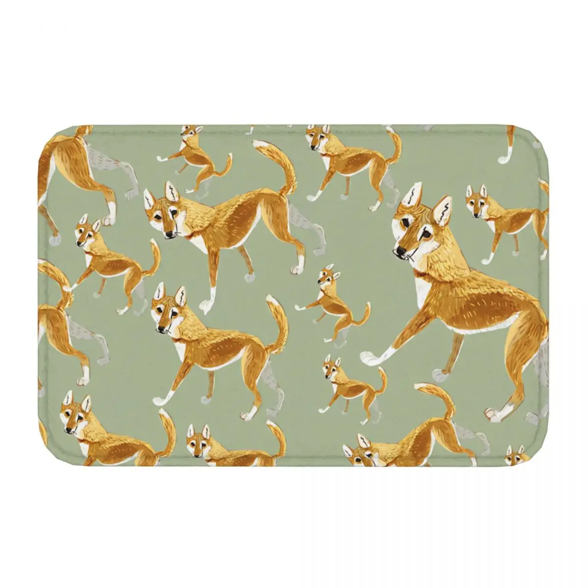 Pattern Ginger Dingo Meme Y2K Bath Mat Rug Home Doormat Living Room Carpet Balcony