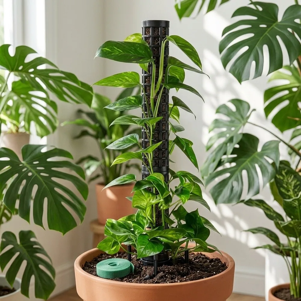 Moisture-Retaining Plastic Moss Pole for Climbing Plants Promotes Water and Nutrient Absorption for Robust Vine Development
