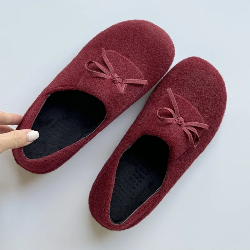 

Bow Flats Women's Loafers Shoes Casual Fashion Snow Boots 2025 Winter New Sport Sneakers Walking Comfort Dress Mujer Zapatillas