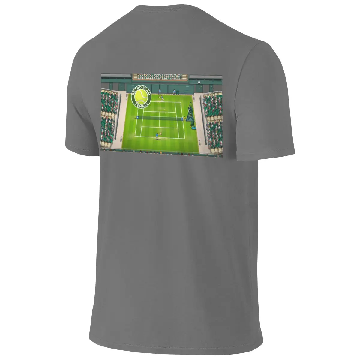 Retro Slam Tennis Court Full Of Cotton Feeling Reversible T-shirt Fresh And Simple Durable Short Sleeve