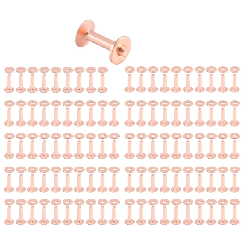 

A26I-100 Sets Copper Rivets And Burrs Washers Leather Copper Rivet Fastener For Collars Leather DIY Craft Supplies