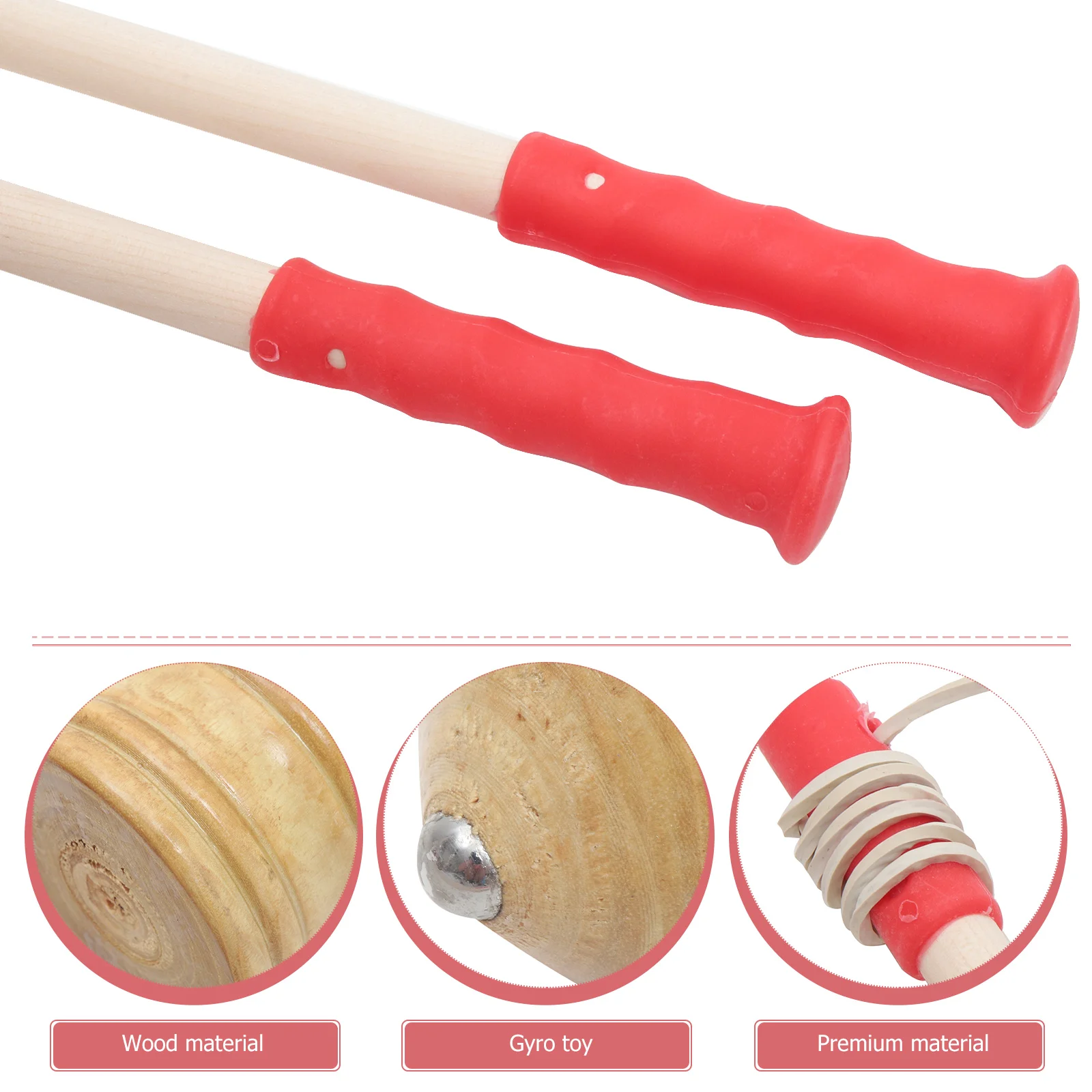 

2 Sets Solid Wood Spiral Wooden Gyro Toys Child Tops Outdoor for Kids Interesting Traditional Fitness