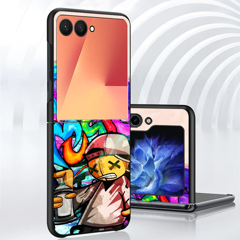 Street Classic Graffiti Print Case for Samsung Galaxy Z Flip 8 Z Flip4 ZFlip8 Z Flip5 Z Flip 7 6 5 4 Z Flip6 ZFlip7 FE Phone