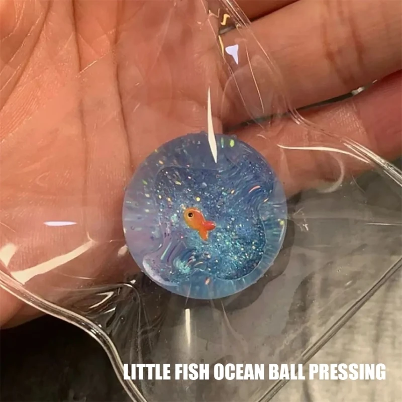 J2HD Ball Fish Inside Stress Reliever Flexible Anti Anxiety Hand Press Toy