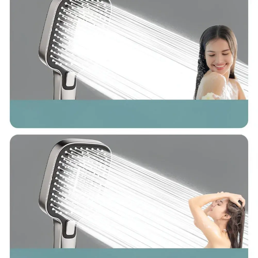 High Pressure Shower Head Handheld Rain Nozzle Comfortable Grip Bathroom Accessory With Hose And Fixed Bracket