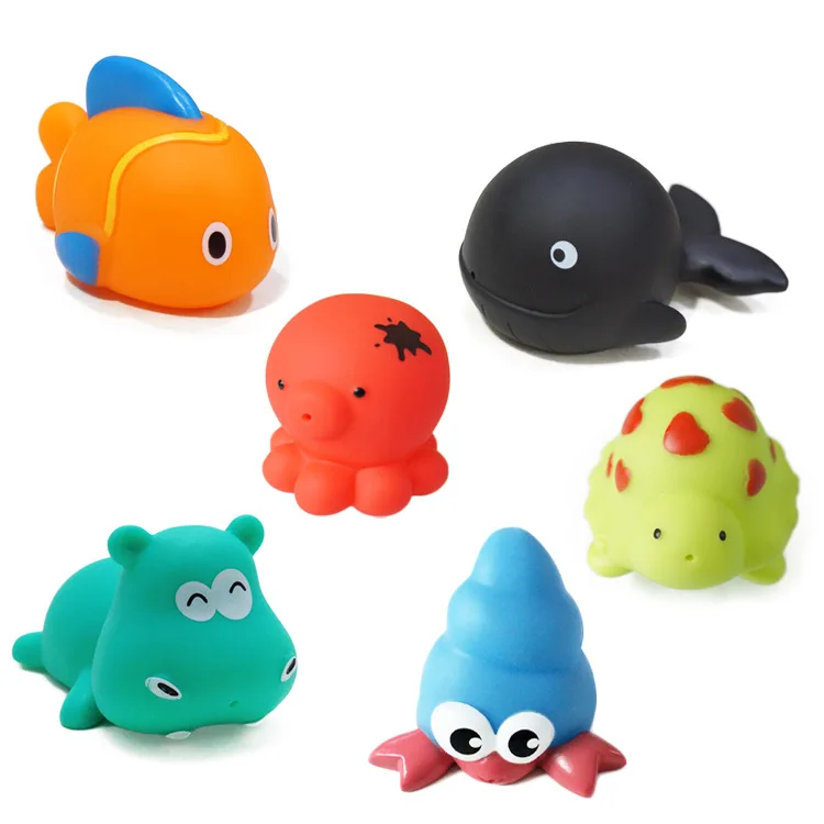 

Bath Toys for Kids Cartoon Bathroom Soft Rubber Marine Animal Toy Children's Bath Toy Set