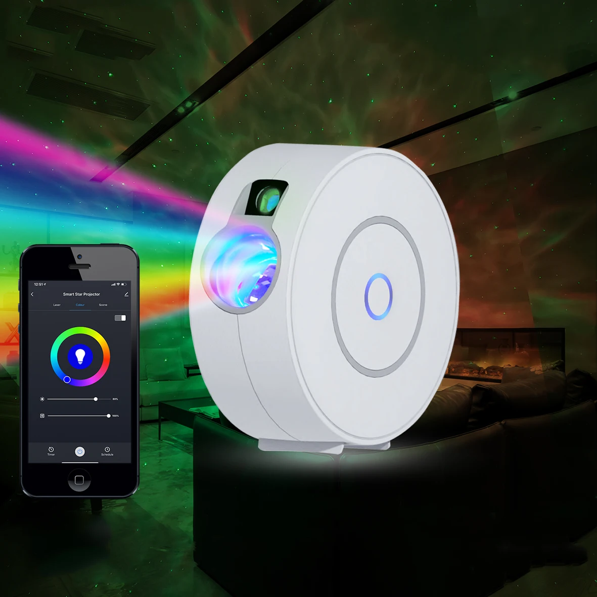 Wifi Laser Starry Sky Party Lights Night Light Led Smart Star Projector Colorido Star Sky Night Light Para App Wireless Control