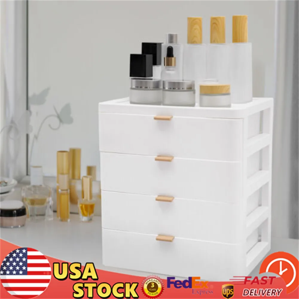 

White Desktop Storage Box with Drawer Drawers Pp Rectangular Tabletop Mount for Home & Office Suitable Loading Capacity