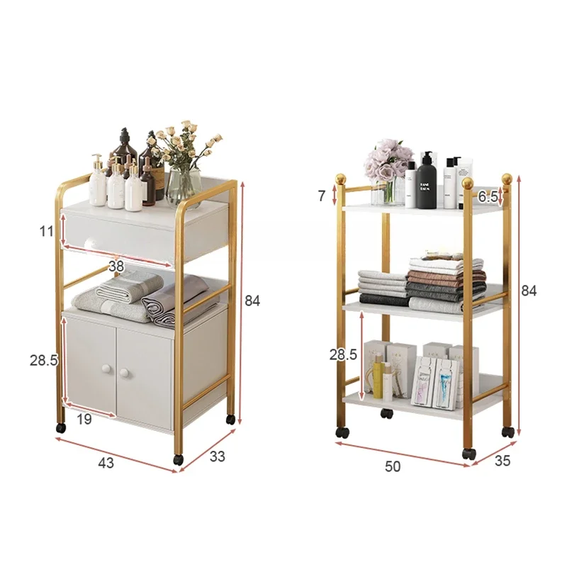 Barber Cosmetic Beauty Salon Trolley Rolling Manicure Tattoo Salon Trolley Spa Lash