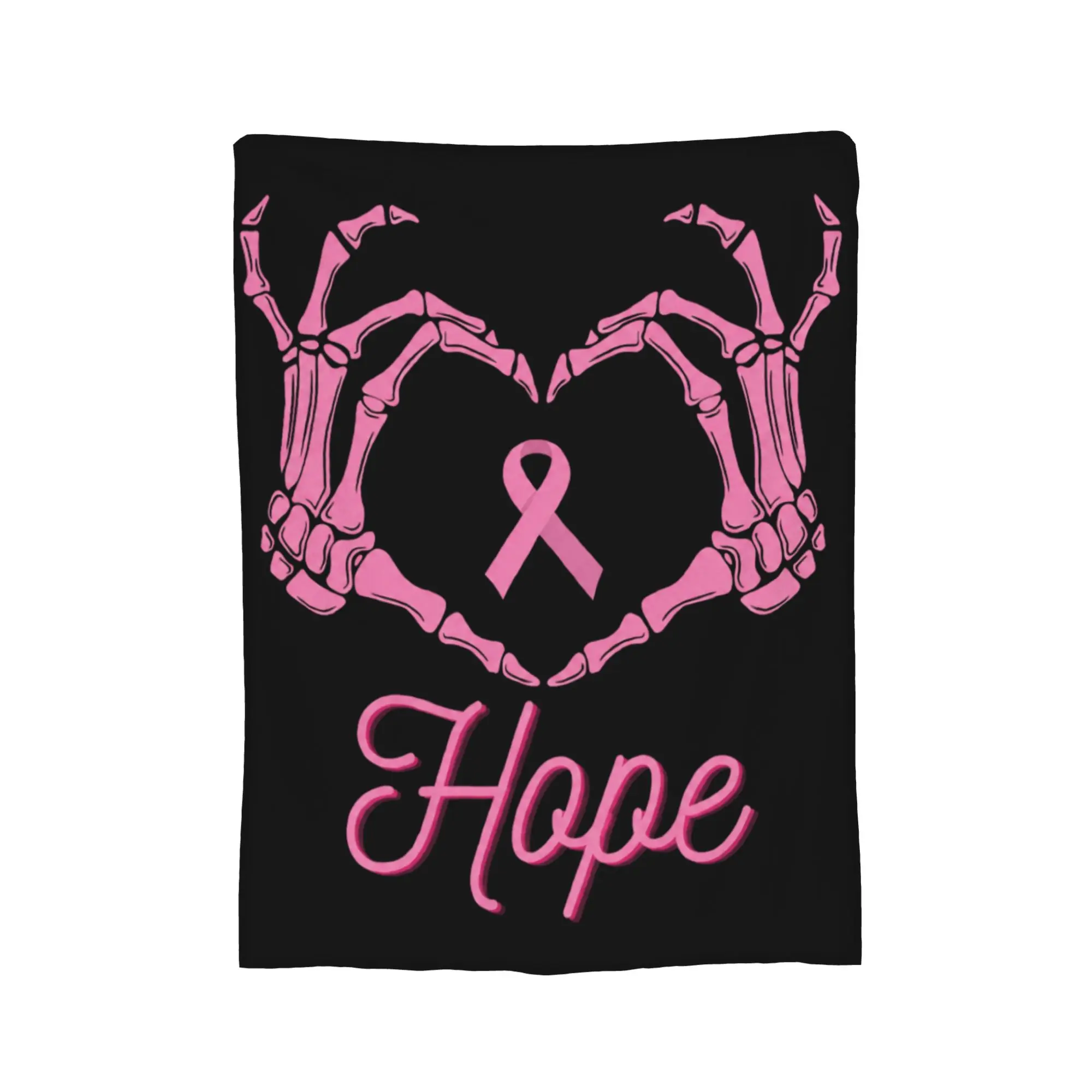 Breast Cancer Awareness Pink Ribbon Hope Survivor Support Halloween Blanket Fleece Throw Blankets Bedding Couch Warm Bedspreads