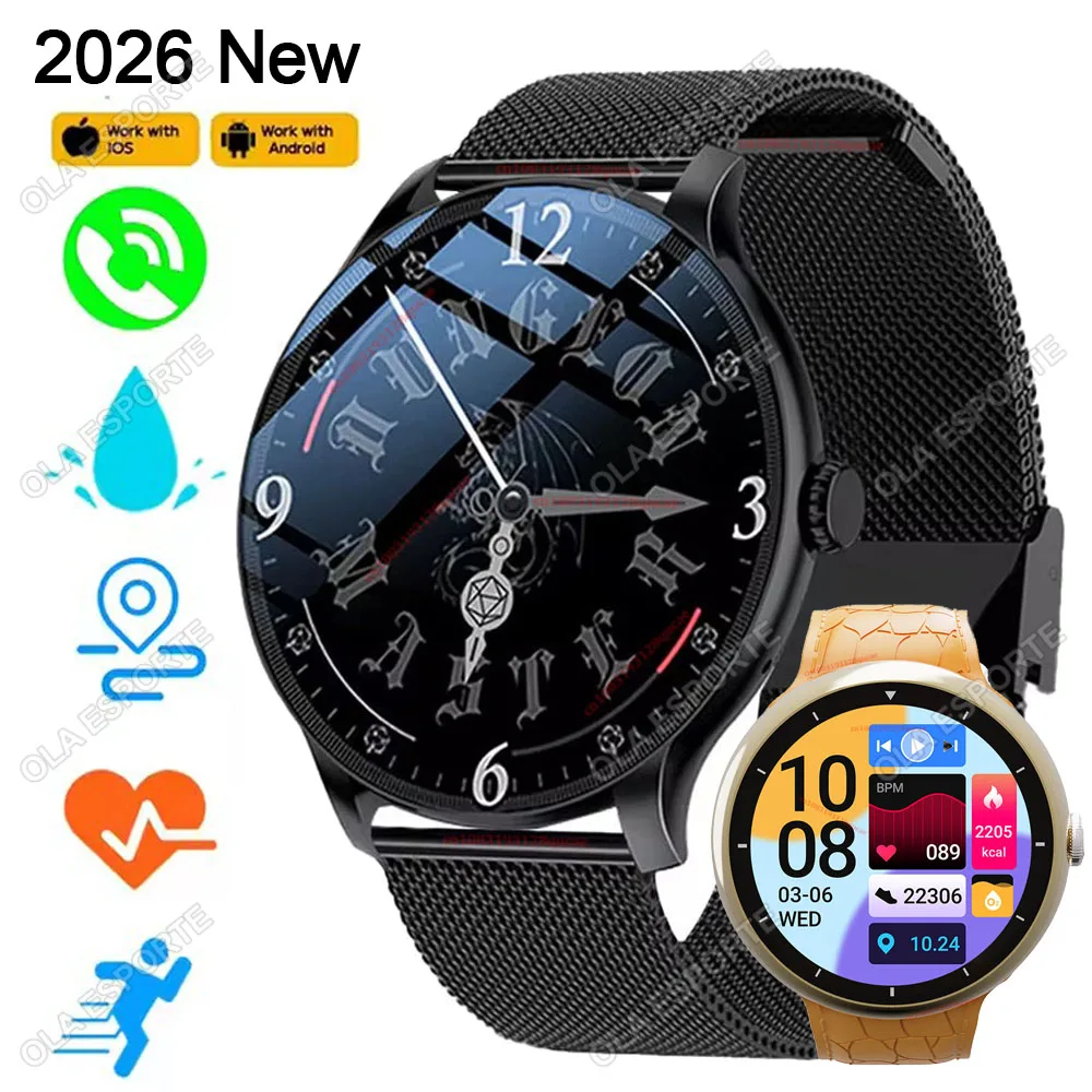 7 in 1 Strap Smart Watch Sports Watch Men Women AMOLED Screen GPS Bluetooth Calls Waterproof SmartWatch for Android IOS New Ht30