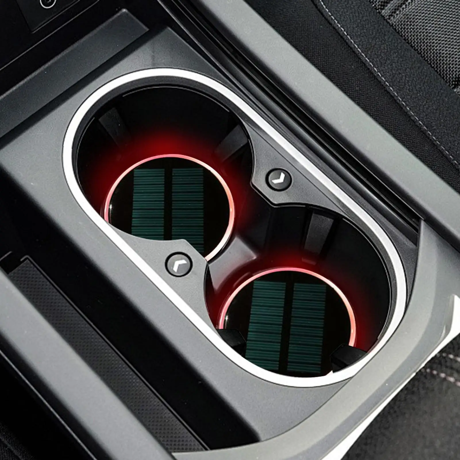 LED Cup Holder Lights For Car 1 Pair Solar USB Charging Internal Decor LED Car Coasters For Interior Automotive Vehicle