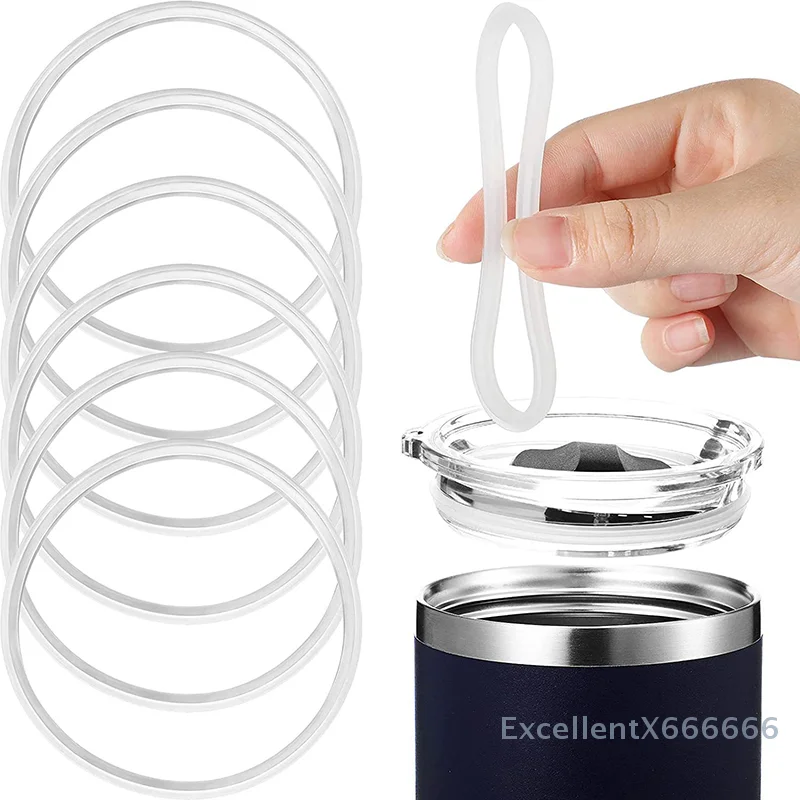 

2pcs Travel Mug Tumbler Lid Gasket Waterproof Great Sealing Effect Cup Leak-proof Gasket Silicone Cup Lid Tool