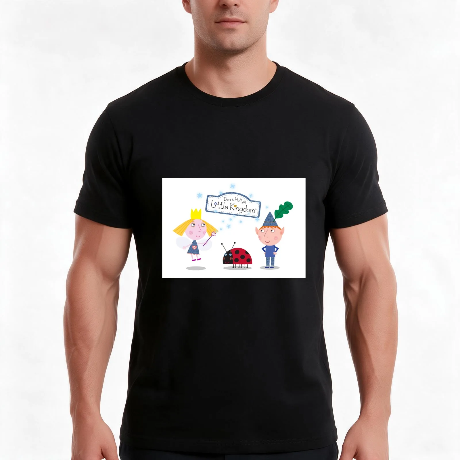 Ben and Holly T-Shirt Summer Casual Cotton Tee Oversized Streetwear Tops Vintage Graphic Print Loose Fit Short Sleeve