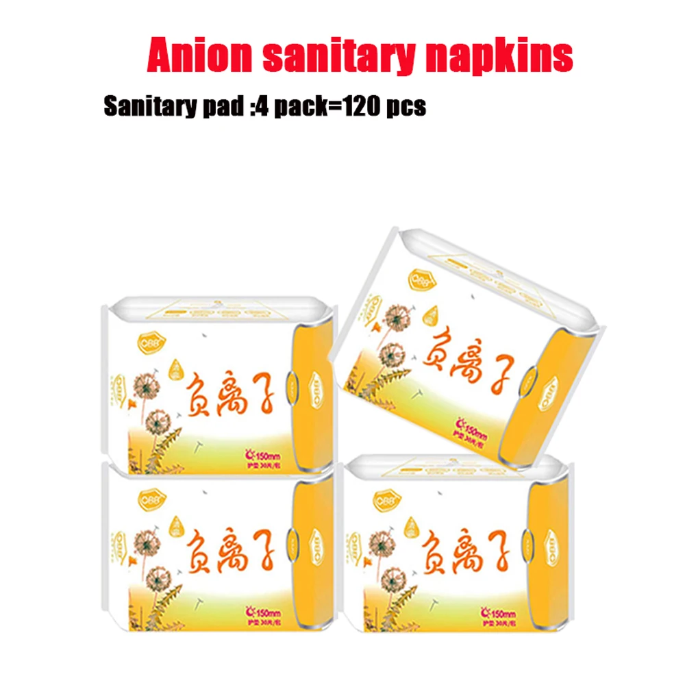 120pcs/4packs Sanitary Napkin Menstrual Pads  Feminine Hygiene Product Daily Pads Nursing Care Menstrual Period  Sanitary napkin
