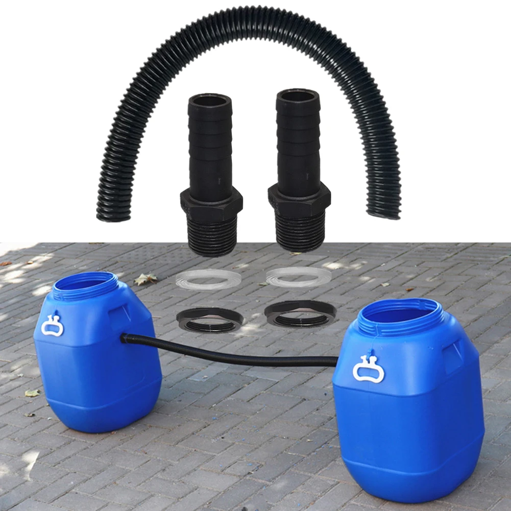 Rain Diverter Pipe Extension Kit for Connecting 2 Water Butts with 3/4 Thread for Efficient Rainwater Harvesting