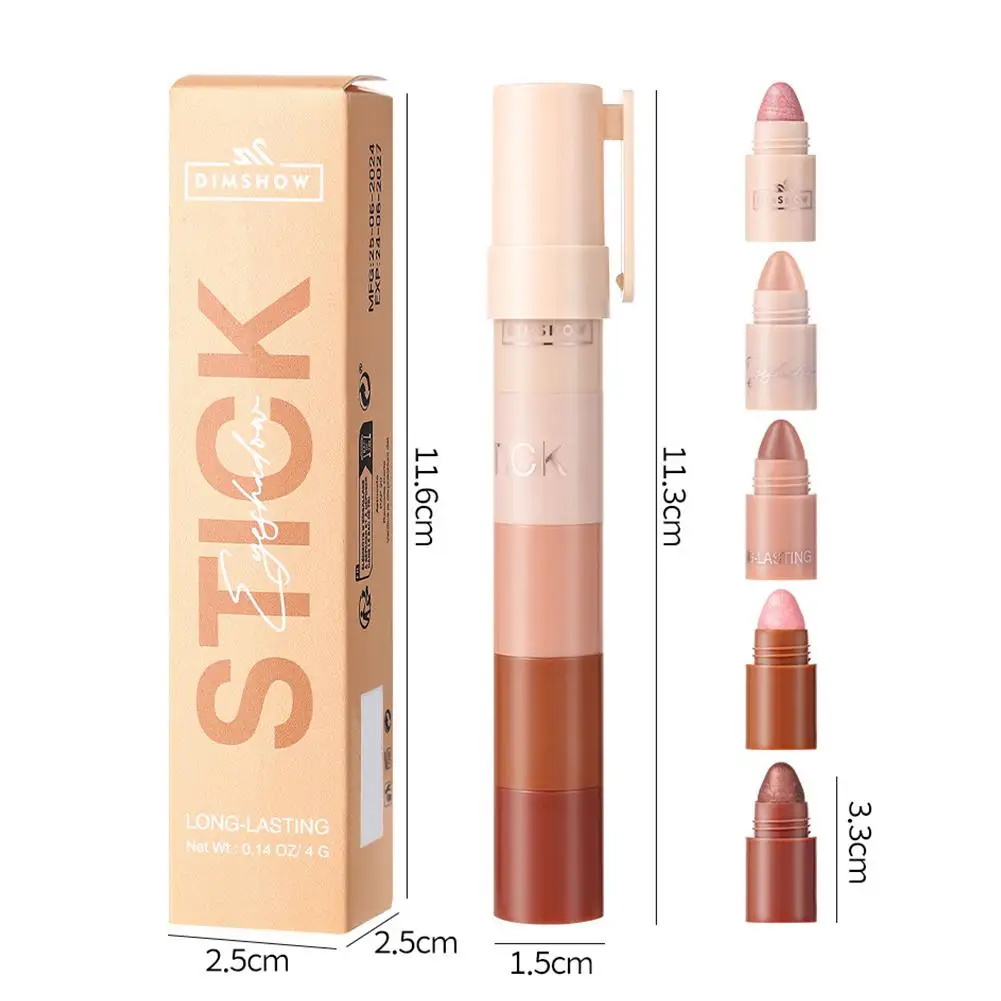 5 в 1, ленивые тени для век, блестящая подводка шелкопряда, ручка-хайлайтер, стойкие матовые тени для век, палочка для макияжа глаз, косметика для макияжа глаз