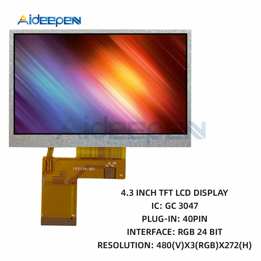 4,3 Zoll 3,3V TFT LCD-Displaymodul IC-Treiber GC3047 480*272 RGB 40-Pin Steckmodul 24-Bit LCD LCD-Farbdisplaymodul – Detail 5