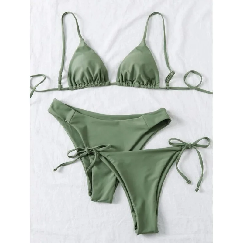 Multicolor Solid Bikini 3Pcs Set, Women's Split Swimwear, New Fashion Bathing Suit Hot Sale