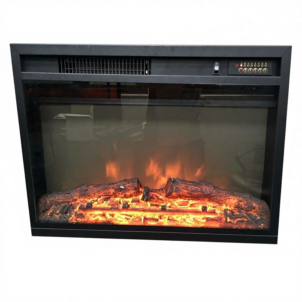 Hotel Household Use English Built-In LED Electric Fireplace Decorative Flame Heating Remote Control Overheating Protection