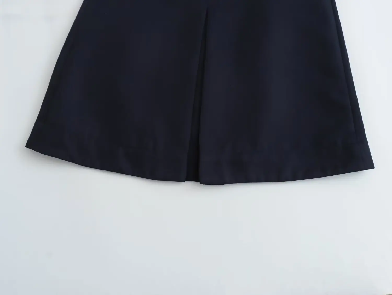 Dave&Di Mini Skirts Women Fashion Ladies High Waist Navy Color A-line Skirt Women Nordic minimalism